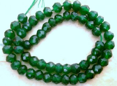 Micro FACETED GREEN ONYX 3.5mm Rondelle Gemstone 14" A+
