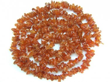 Natural CARNELIAN 5-8mm Chips Loose Gemstone Beads 35"