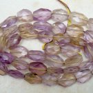 AMETRINE  6-8mm long x 5-6mm wide FACETED Oval Gemstone Beads 14.5" A+
