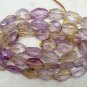 AMETRINE 6-8mm long x 5-6mm wide FACETED Oval Gemstone Beads 14.5" A+