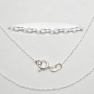100% 925 STERLING SILVER 1mm CABLE CHAIN 18" w/Clasp 23