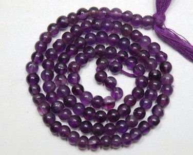 AMETHYST 4.5-5mm Round Exotic Gemstone Beads 14" strand (Good Color and Quality)