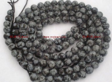 Snowflake Obsidian 6mm Round  Loose Gemstone Beads 16"