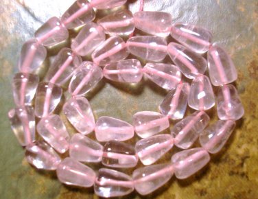 Rose Quartz 11x6mm Topdrill Drop Gemstone Beads 14"