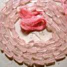Rose Quartz 11x6mm Topdrill Pear Gemstone Beads 14"