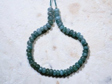 Real Emerald 3.6mm (50 Plain Precious Rondelle) Gemstone Beads 14 Carats