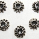 925 STERLING SILVER 9x4mm Antique Spiral (4 Caps) S69
