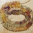 Natural Flourite Multi color 4-4.5mm Button Shape Gemstone Beads 7.5" Strand