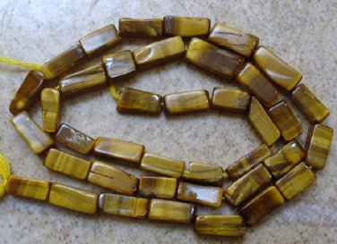 African 10x5mm Tigereye Cube Loose Gemstone Bead 14.5"
