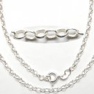 100% STERLING SILVER 2.5m Rolling CHAIN 18" w/Clasp 112