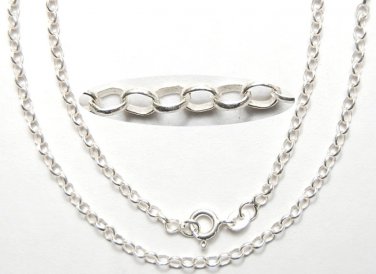 100% STERLING SILVER 2.5m Rolling CHAIN 18" w/Clasp 112