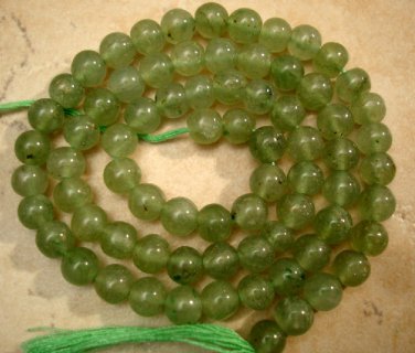 Light GREEN AVENTURINE 5-5.5mm ROUND Beads 14.5"