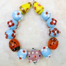 Handmade Lampwork 15-20mm (Set of 13) Spring Collection Glass Beads A7