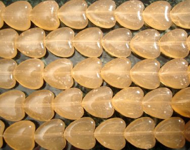 Exquisite Peach CHALCEDONY 10x10mm Cabochon HEARTS 13"