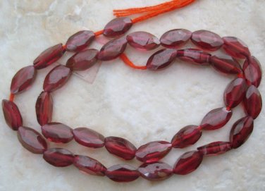 Gorgeous GARNET FACETED Oval 7x5mm Gemstone Bead 14"