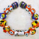 Silver Foil Cheerful Handmade Lampwork 15-20mm (Set of 15) Glass Beads A8