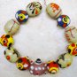 Earth Elements Colorful Handmade 15-20mm Lampwork (Set of 13) Glass Beads A9