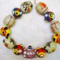 Earth Elements Colorful Handmade 15-20mm Lampwork (Set of 13) Glass Beads A9