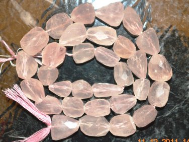 Rose Quartz Jumbo 18-24mm long (5 Loose Faceted Tumble Nugget) Gemstone 31 Grams