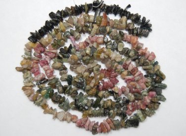 Natural Exotic 5-8mm TOURMALINE CHIPS Gemstone Bead 18"