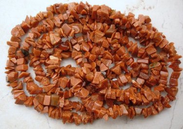 Glowing 4-6mm GOLDSTONE CHIPS Gemstone Beads 35" Long