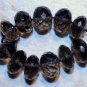 Checkerboard SMOKY Quartz Large 9mm Faceted Rondelle Gemstone 9" Strand 28gms A+