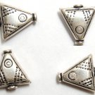 925 STERLING SILVER Antique Bali Triangle 14mm (2) S614