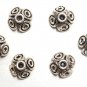100% Sterling SILVER Crafted BALI Flower (4 Caps) S610