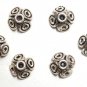 100% Sterling SILVER Crafted BALI Flower (4 Caps) S610
