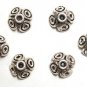 100% Sterling SILVER Crafted BALI Flower (4 Caps) S610