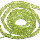 MICRO Faceted Peridot 3mm Rondelle Gemstone Beads 14.5" str A+