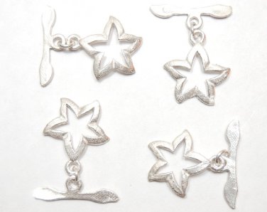 925 SILVER Plated 21X18mm STAR (4 Toggle Sets) P277