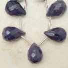 Checkerboard Sapphire 11-12 X 8mm long (2 FACETED Drop) Gemstone Beads 13 Ctw