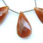 FACETED CARNELIAN CHALCEDONY 19mm PEAR (Set of 3) 20Ct
