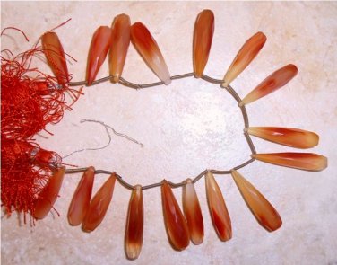 Wholesale Multi Carnelian 26-36mm CHALCEDONY (21 pieces Elongated Drops) 230 Ctw