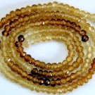 Micro FACETED 3mm HESSONITE Garnet Rondelle 7" Str A+