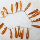 Wholesale Champagne CHALCEDONY 24-44mm long (17 Faceted Elongated Drops) 165 Ctw