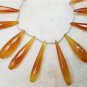 Wholesale Champagne CHALCEDONY 24-44mm long (17 Faceted Elongated Drops) 165 Ctw