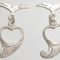 925 SILVER Plated 26X16mm CELTIC HEART (2 Toggles) P271