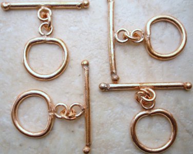 COPPER Plain 25X16mm HEART Shape TOGGLE (3) 58Ctw C111