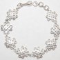925 Silver Plated 20mm 4 Hearts Square 8" Bracelet P250