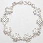 925 Silver Plated 20mm 4 Hearts Square 8" Bracelet P250