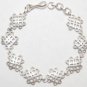 925 Silver Plated 20mm 4 Hearts Square 8" Bracelet P250