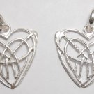 Silver Plated 40mm CELTIC HEART Knotwork 2 Pendant P252