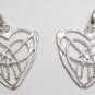 Silver Plated 40mm CELTIC HEART Knotwork 2 Pendant P252
