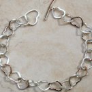 STAMPED 925 STERLING Silver Heart Bracelet SB39 FREE SH