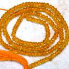 Micro Cut CITRINE 2.5-3mm FACETED Rondell Beads 14" strand Finest Quality A+++