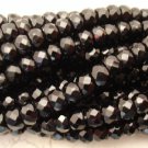 Micro FACETED NATURAL BLACK ONYX "6MM" Rondelle 15" A++