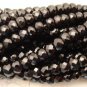 Micro FACETED NATURAL BLACK ONYX "6MM" Rondelle 15" A++