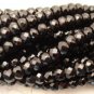 Micro FACETED NATURAL BLACK ONYX "6MM" Rondelle 15" A++